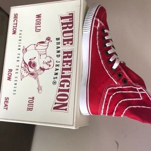 True Religion New Red Hi Top Sneakers